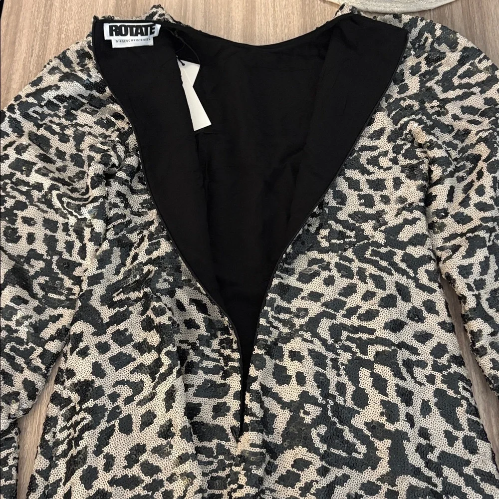 New ROTATE Birger Christensen Sequin Long Sleeve Alison Mini Dress